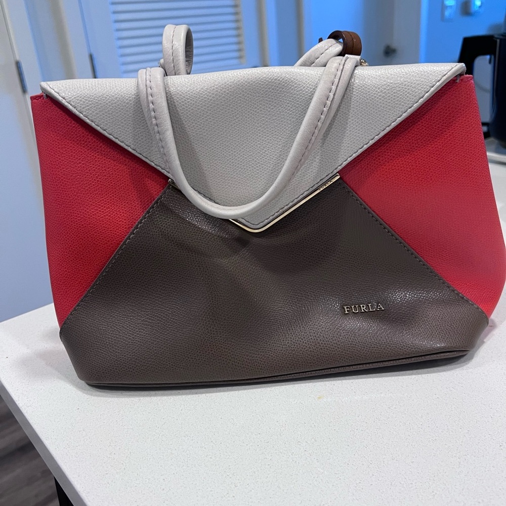 Furla Red/grey leather bag